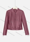 Wholesale Women's Casual Stand Collar Long Sleeve Zipper Plain Leather Biker Jacket - Liuhuamall