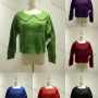 Wholesale Women's Casual Plain Peter Pan Collar Long Sleeve Rib-knit Sweater 975# preview