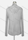Wholesale Women's Casual Embroidered Long Sleeve High Neck Plain Cardigan - Liuhuamall