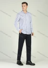 Wholesale Men's Business Long Sleeve Button Down Striped Shirt - Liuhuamall