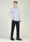 Wholesale Men's Business Long Sleeve Button Down Striped Shirt - Liuhuamall