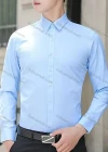 Wholesale Men's Business Long Sleeve Button Closure Patch Pocket Plain Formal Shirt - Liuhuamall