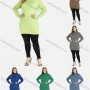 Wholesale Women's Plain Round Neck Long Sleeve Fitted Mid Length Pullover Sweater preview