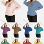 Wholesale Women's Lace 3D Floral Appliques Round Neck Long Sleeve Pullover Knit Top preview