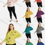 Wholesale Women's Casual Round Neck Long Sleeve Maple Applique Pullover Knit Top preview