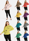 Wholesale Women's Casual Round Neck Long Sleeve Maple Applique Pullover Knit Top - Liuhuamall