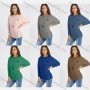 Wholesale Women's Round Neck Long Sleeve Flocking Heart Rhinestone Pullover Knit Top preview