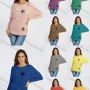 Wholesale Women's Round Neck Rhinestone Floral Drop Shoulder Pullover Knit Top preview