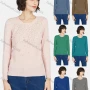 Wholesale Women's Casual Round Neck Long Sleeve Rhinestone Plain Knit Sweater preview