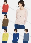 Wholesale Women's Casual Round Neck Long Sleeve Rhinestone Plain Knit Sweater - Liuhuamall