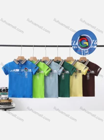 Wholesale Boy's Casual Striped Print Short Sleeve Modal Cotton Polo Shirt, LIUHUA CLOTHING WHOLESALE