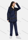 Wholesale Women's Lounge Long Sleeve Letter Embroidery Zipper Hooded Jacket & Pant 2 Piece Pajamas Sets - Liuhuamall