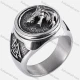 Wholesale Stainless Steel Carved Ring GJ0028# Silver Clothing Wholesale Market Liuhua