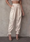 Wholesale Women's Casual Plain Tie Leg High Waist Pants - Liuhuamall