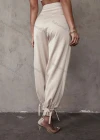 Wholesale Women's Casual Plain Tie Leg High Waist Pants - Liuhuamall
