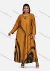 Wholesale Women's Vintage Plus Size Long Sleeve Abstract Print Maxi Dress - Liuhuamall