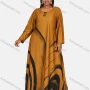 Wholesale Women's Vintage Plus Size Long Sleeve Abstract Print Maxi Dress preview