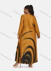 Wholesale Women's Vintage Plus Size Long Sleeve Abstract Print Maxi Dress - Liuhuamall
