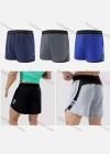 Wholesale Men's 2-in-1 Plain Quick Dry Breathable Mesh Sporty Elastic Waist Shorts - Liuhuamall