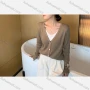 Wholesale Women's Casual Plain Long Sleeve V Neck Button Down Knit Cardigan Sweater 552# preview