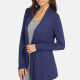 Women's Casual Plain Long Sleeve Cardigan Blue Clothing Wholesale Market -LIUHUA