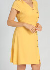 Wholesale Women's V Neck Asymmetrical Button Front Short Dress - Liuhuamall