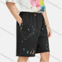 Wholesale Men's Casual Letter Ink Splash Elastic Waist Shorts preview