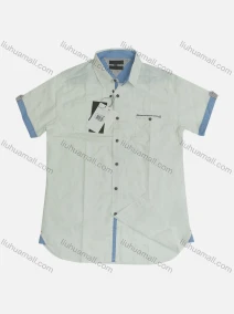 Wholesale Men's Casual Plain Short Sleeve Patch Pocket Shirt, LIUHUA CLOTHING WHOLESALE