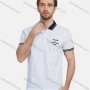 Wholesale Men's Short Sleeve Slim Fit Striped Trim Letters Embroidery Casual Polo Shirt preview