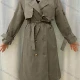 Wholesale Women's Lapel Straps Long Sleeve Buckled Cuff Double Breasted Belted Plain Long Trench Coat 10# Clothing Wholesale Market Liuhua