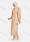 Wholesale Women's Casual Long Sleeve Round Neck Maxi Dress With Belt 1347# - Liuhuamall