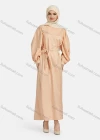 Wholesale Women's Casual Long Sleeve Round Neck Maxi Dress With Belt 1347# - Liuhuamall