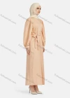 Wholesale Women's Casual Long Sleeve Round Neck Maxi Dress With Belt 1347# - Liuhuamall