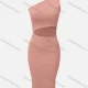 Wholesale Women's Sexy One Shoulder Short Sleeve Cutout Club Slim Pencil Dress C629# Clothing Wholesale Market Liuhua