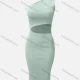 Wholesale Women's Sexy One Shoulder Short Sleeve Cutout Club Slim Pencil Dress C645# Clothing Wholesale Market Liuhua