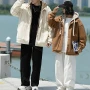 Wholesale Unisex Long Sleeve Corduroy Full Zip 2 in 1 Button Down Outdoor Hooded Jacket 6-2311# preview