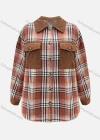 Wholesale Women's Casual Corduroy Splicing Plaid Print Long Sleeve Patch Pockets Overshirt - Liuhuamall