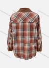 Wholesale Women's Casual Corduroy Splicing Plaid Print Long Sleeve Patch Pockets Overshirt - Liuhuamall