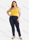 Wholesale Women's Plus Size Spaghetti Strap Plain Button Decor Ruched Crop Camisole Top - Liuhuamall