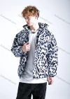 Wholesale Men's Fashion Long Sleeve Stand Collar Leopard Print Puffer Coat 904# - Liuhuamall