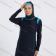 Wholesale Women's Modest Muslim Full Coverage Contrast Burkini Swimsuit With Hijab 2 Piece Set Black Wholesale Clothing Market & Suppliers -LIUHUAMALL