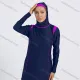 Wholesale Women's Modest Muslim Full Coverage Contrast Burkini Swimsuit With Hijab 2 Piece Set Navy Wholesale Clothing Market & Suppliers -LIUHUAMALL