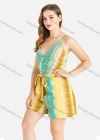 Wholesale Women's Summer Tie Dye Wrap Lace Up Cami Romper - Liuhuamall