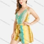 Wholesale Women's Summer Tie Dye Wrap Lace Up Cami Romper preview