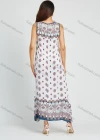 Wholesale Women's Sleeveless Keyhole Neck Allover Print Maxi Dress - Liuhuamall