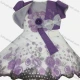 Wholesale Girls Lovely Floral Print Rhinestone Dress & Crop Cardigan Set Purple Clothing Wholesale Market Liuhua
