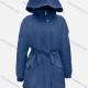 Wholesale Women's Casual Long Sleeve Double Flap Pockets Drawstring Waist Hooded Trench Coat 43# Clothing Wholesale Market Liuhua