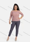 Wholesale Women's Plus Size 3/4 Sleeve Lace sheer Embroidery Rhinestone Detail Blouse - Liuhuamall