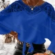 Wholesale Women's Casual Round Neck Batwing Sleeve Hollow Out Plain Blouse 23# Clothing Wholesale Market Liuhua