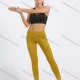 Wholesale Women's Sporty Plain Topstitch Sewing Pockets Elastic Workout Leggings 14# Clothing Wholesale Market Liuhua